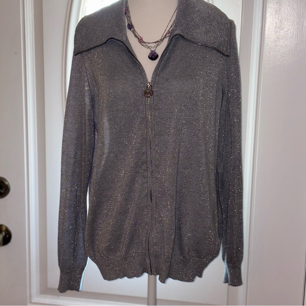 Vintage Y2K Michael Kors Metallic Gray Cardigan